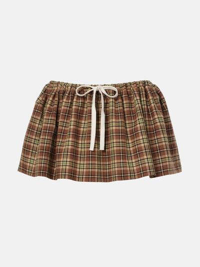 Miu Miu Plaid virgin wool miniskirt at Collagerie
