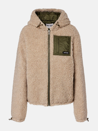 Miu Miu Wool-blend teddy down jacket at Collagerie
