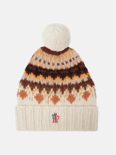 Moncler Logo intarsia wool and alpaca-blend beanie at Collagerie