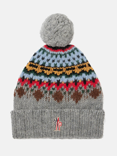 Moncler Logo wool and alpaca-blend beanie at Collagerie