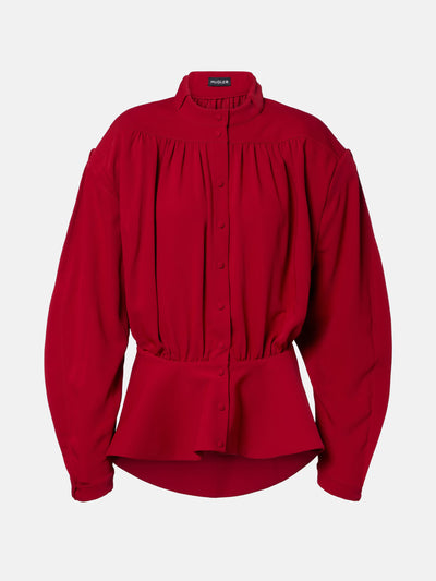 Mugler Hiver Russe crêpe twill blouse at Collagerie