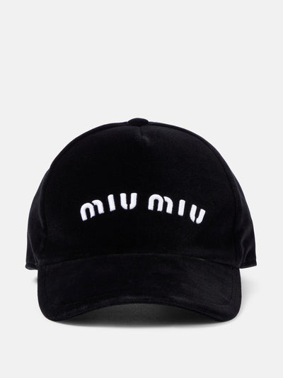 Miu Miu Logo denim baseball cap at Collagerie