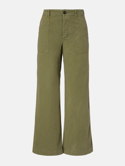 Nili Lotan Leon mid-rise cotton twill wide-leg pants at Collagerie