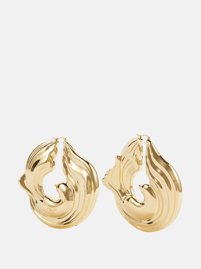 Nina Ricci Twisted gold hoop earrings at Collagerie