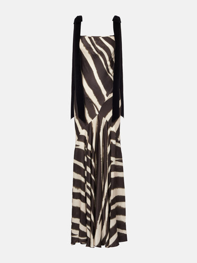 Nina Ricci Zebra-print satin gown at Collagerie