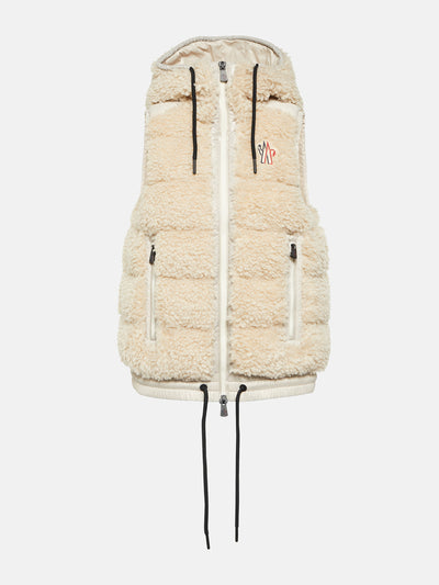 Moncler Grenoble Logo faux shearling down vest at Collagerie