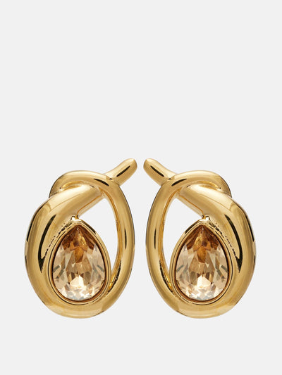 Oscar De La Renta Looped crystal-embellished earrings at Collagerie