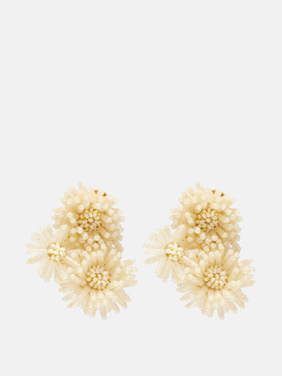 Oscar De La Renta Pompom beaded clip-on earrings at Collagerie