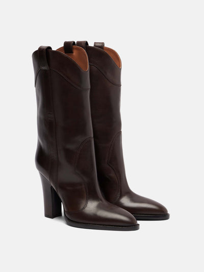 Paris Texas Lavinia 100 leather mid-calf boots at Collagerie
