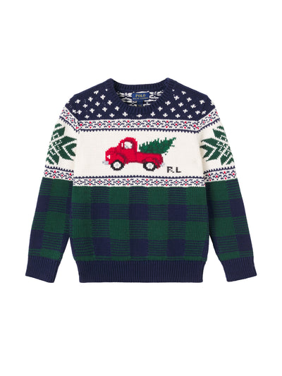Polo Ralph Lauren Kids Jacquard cotton sweater at Collagerie
