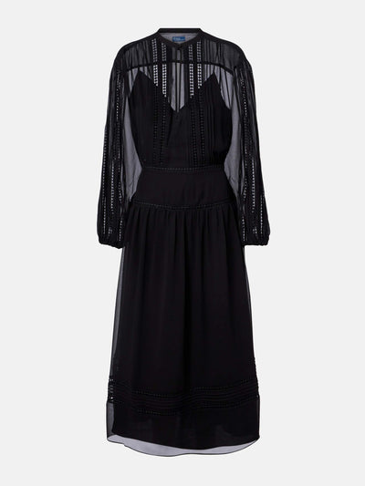 Polo Ralph Lauren Lace-trimmed georgette midi dress at Collagerie