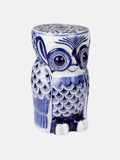Polspotten Flower Owl porcelain side table at Collagerie