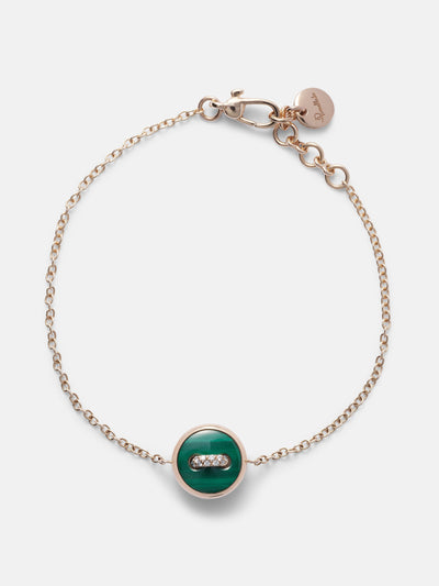 Pomellato Pom Pom Dot 18kt rose gold chain bracelet with gemstones at Collagerie