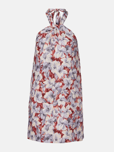 Posse Luna floral halterneck linen minidress at Collagerie