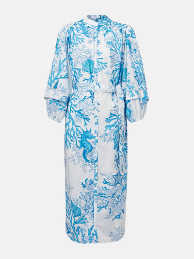 Poupette St Barth Cathy printed cotton shirt dress at Collagerie