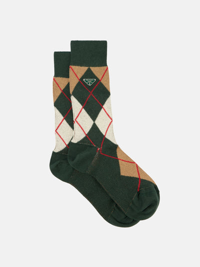 Prada Argyle cotton-blend socks at Collagerie