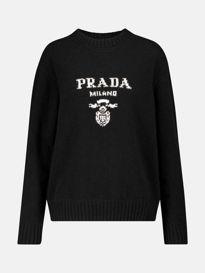 Prada Logo wool and cashmere sweater at Collagerie