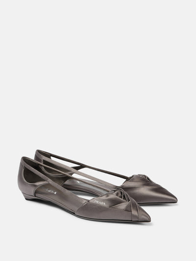 Prada Cutout satin ballet flats at Collagerie