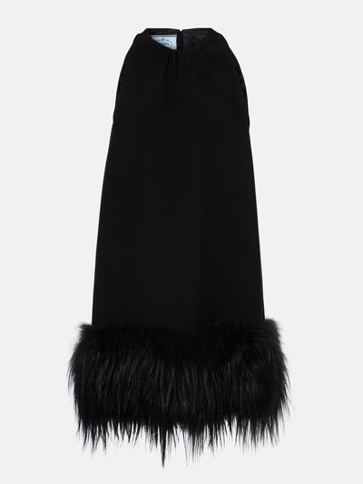 Prada Feather-trimmed mini dress at Collagerie