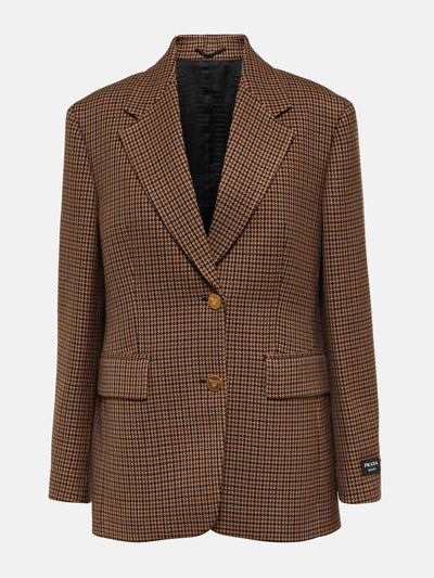 Prada Houndstooth virgin wool blazer at Collagerie