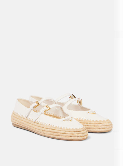 Prada Leather Mary Jane flats at Collagerie