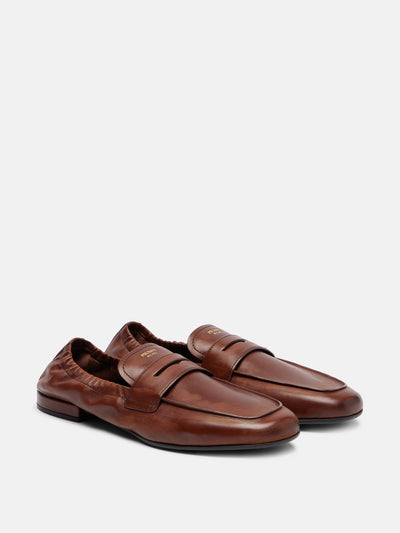 Prada Leather penny loafers at Collagerie