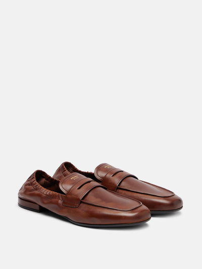 Prada Leather penny loafers at Collagerie