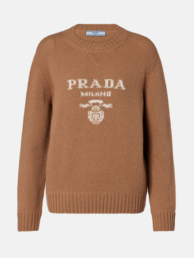 Prada Logo wool and cashmere sweater at Collagerie