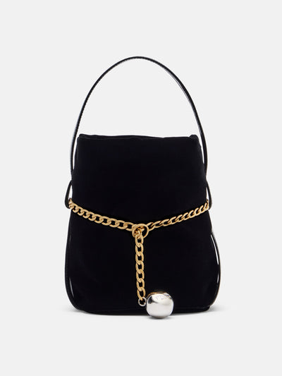 Prada Petit Sac Noir velvet bucket bag at Collagerie