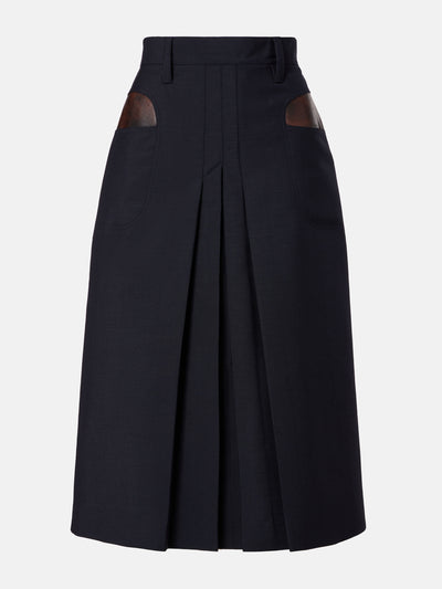 Prada Pleated mohair and wool midi skirt at Collagerie