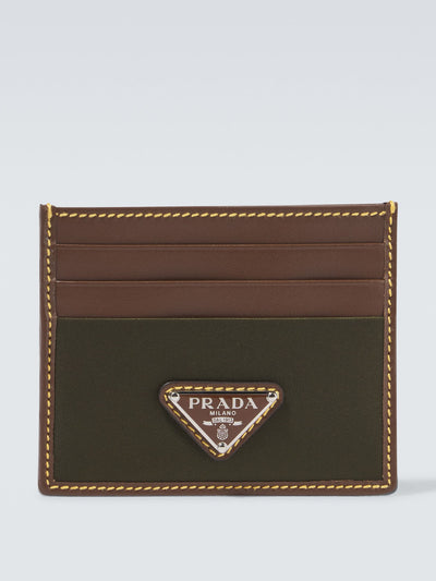 Prada Re-Nylon leather-trimmed card holder at Collagerie