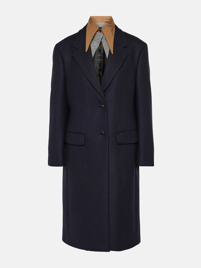 Prada Black wool and cashmere coat at Collagerie