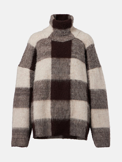 Proenza Schouler Kai checked alpaca-blend turtleneck sweater at Collagerie