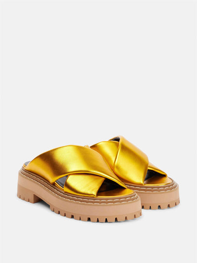 Proenza Schouler Gold leather sandals at Collagerie