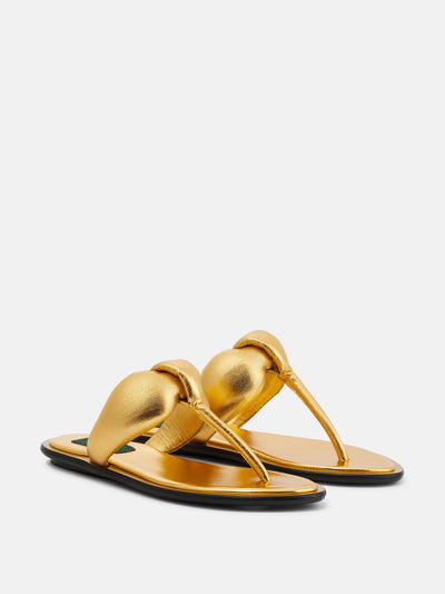 Pucci Metallic leather thong sandals at Collagerie