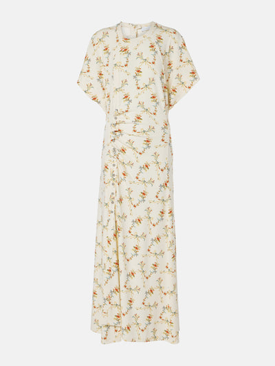 Rabanne Floral gathered midi dress at Collagerie