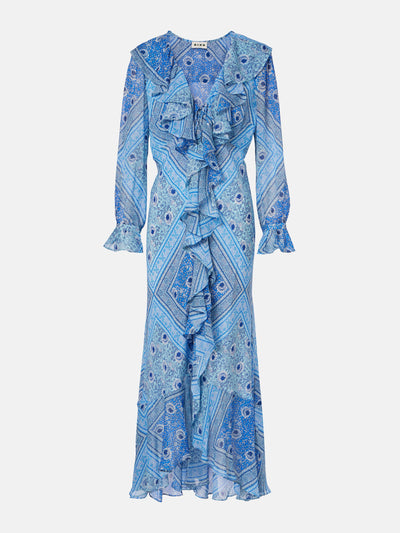 Rixo Gracye ruffled silk maxi dress at Collagerie