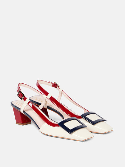 Roger Vivier Belle Vivier 45 patent leather slingback pumps at Collagerie