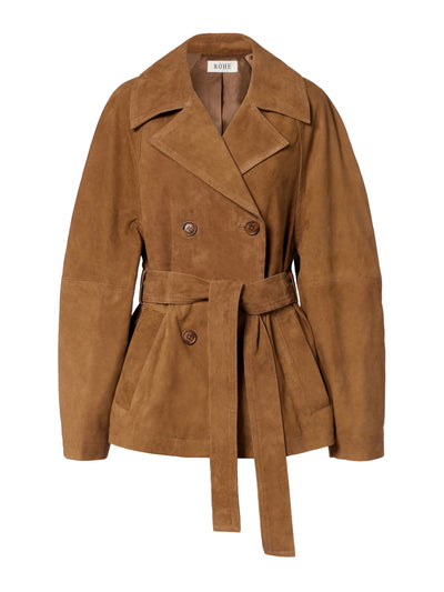 Róhe Belted suede jacket at Collagerie
