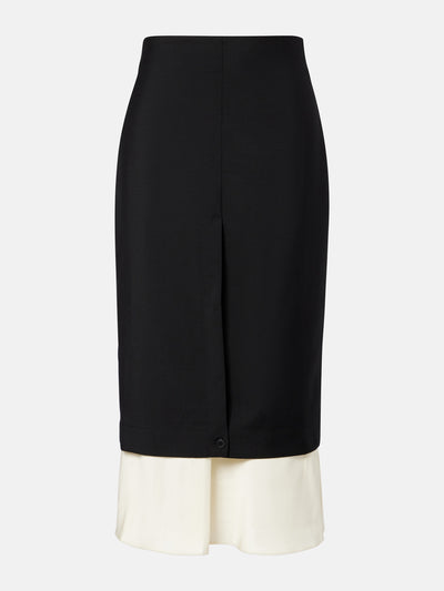 Róhe Layered wool and mohair midi skirt at Collagerie