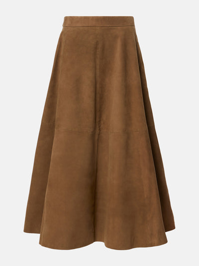 Róhe Suede midi skirt at Collagerie