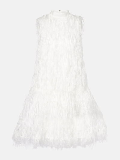 Roksanda Bridal Odette faux feather-trimmed silk minidress at Collagerie