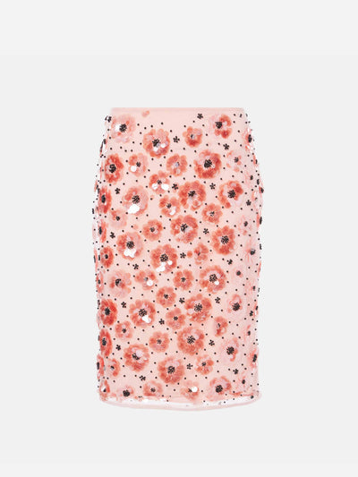 Rotate Floral sequined midi skirt at Collagerie