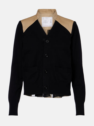 Sacai Cotton-blend gabardine cardigan at Collagerie