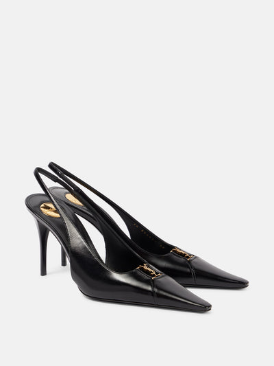Saint Laurent Babylone 90 leather slingback pumps at Collagerie