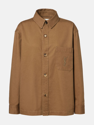 Saint Laurent Cassandre cotton and linen overshirt at Collagerie