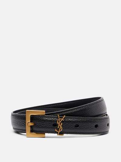 Saint Laurent Cassandre leather belt at Collagerie