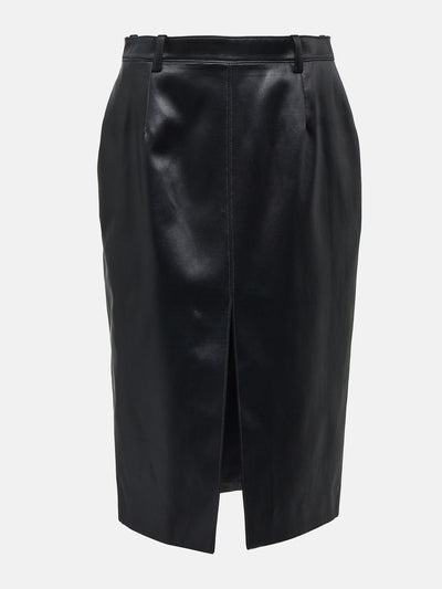 Saint Laurent Coated cotton-blend pencil skirt at Collagerie