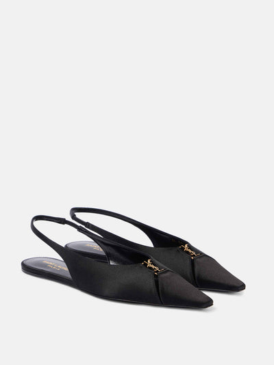 Saint Laurent Babylone crêpe slingback flats at Collagerie