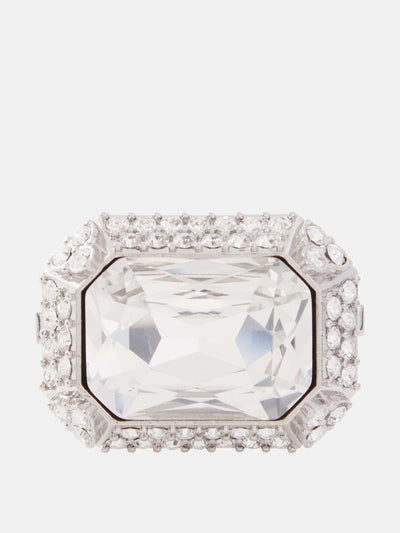 Saint Laurent Crystal-embellished ring at Collagerie